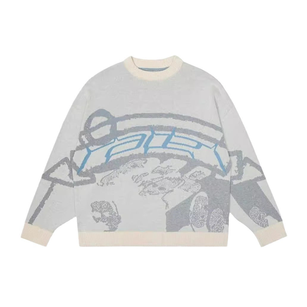 Women's Street Printed Personality Casual Round Neck Sweaters