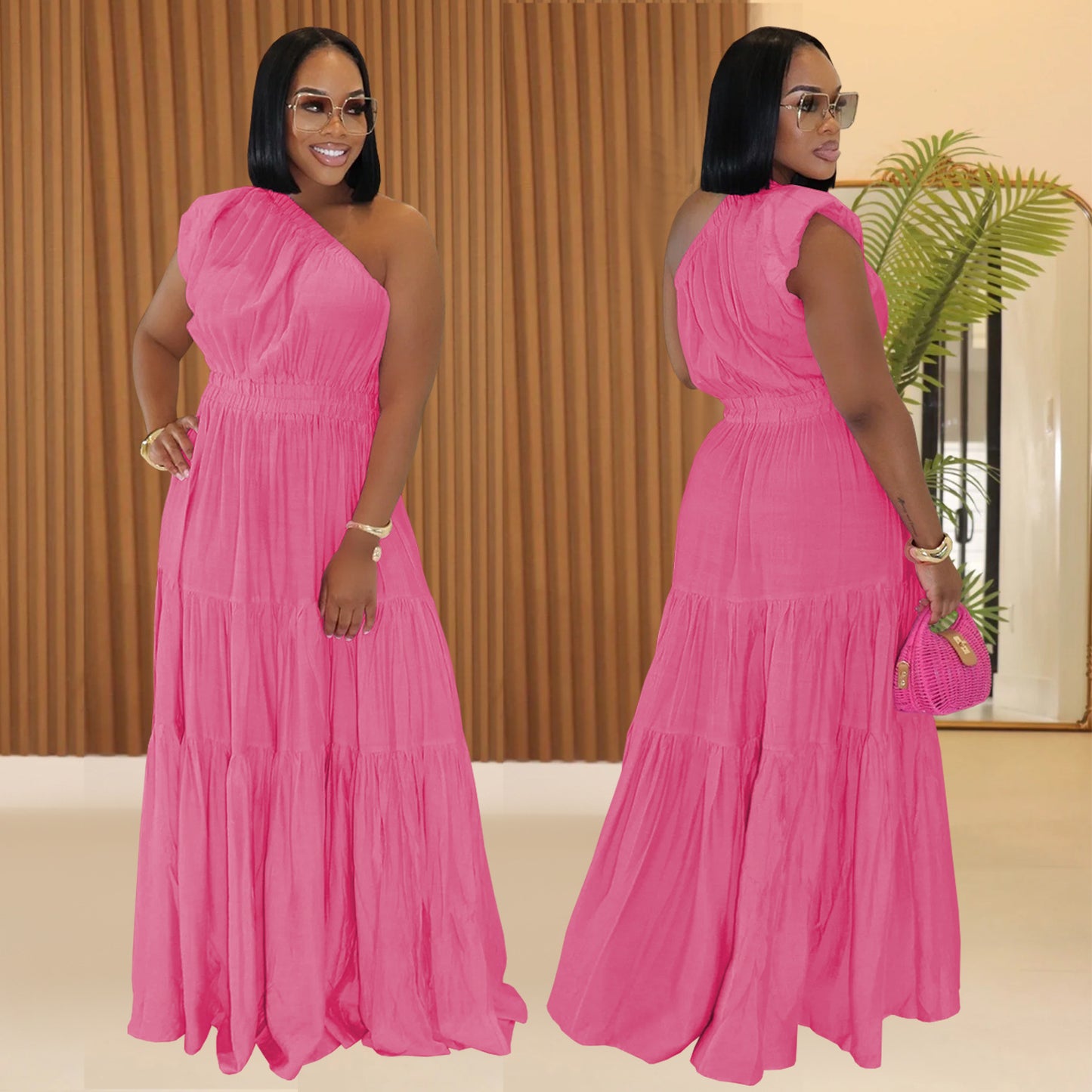 Women's Fashion Wear Elegant Waist Slimming Long Dresses