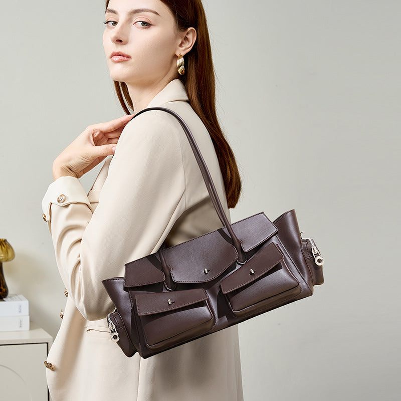 Retro Style High-grade Underarm Cowhide Minority Bags