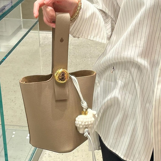 Attractive Elegant Trendy Women's Cowhide Portable Bucket Bags