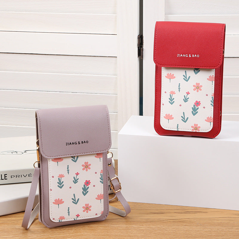 Touch Screen Thin Printed Mini Charging Crossbody Bags