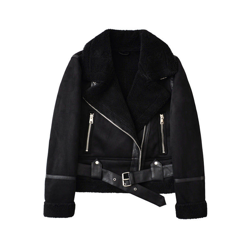 Women's Spanish Single Suede Surface Fur Integrated Lamb Jackets