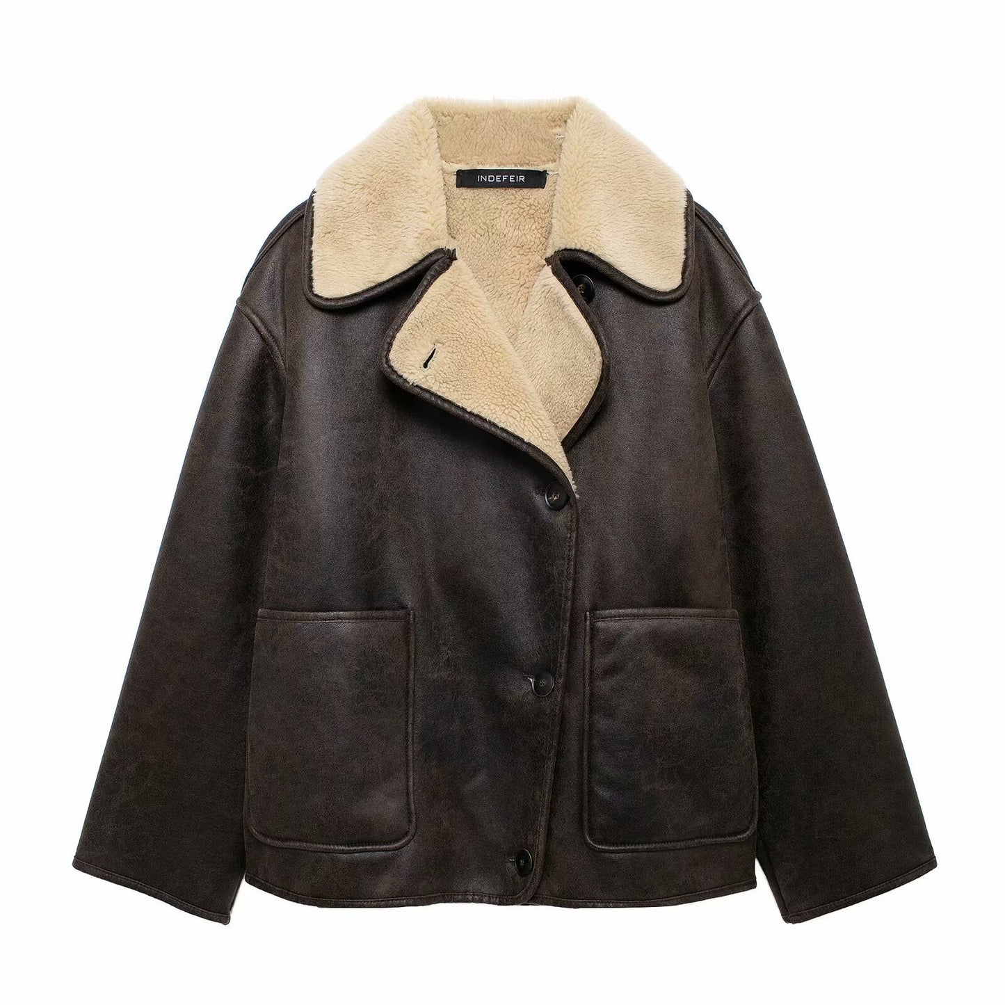 Women's Street Fashion Fur Integrated Double-sided Coats