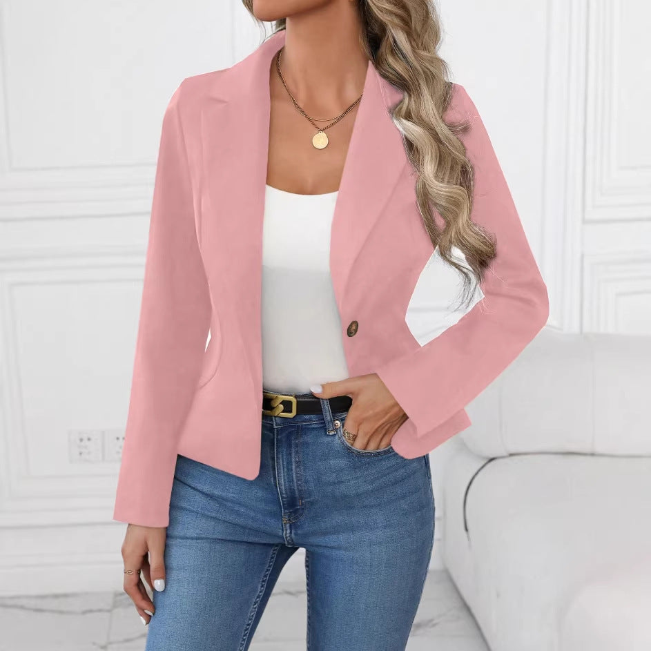Women's Autumn Solid Color Slim Fit Business Advanced Long Blazers