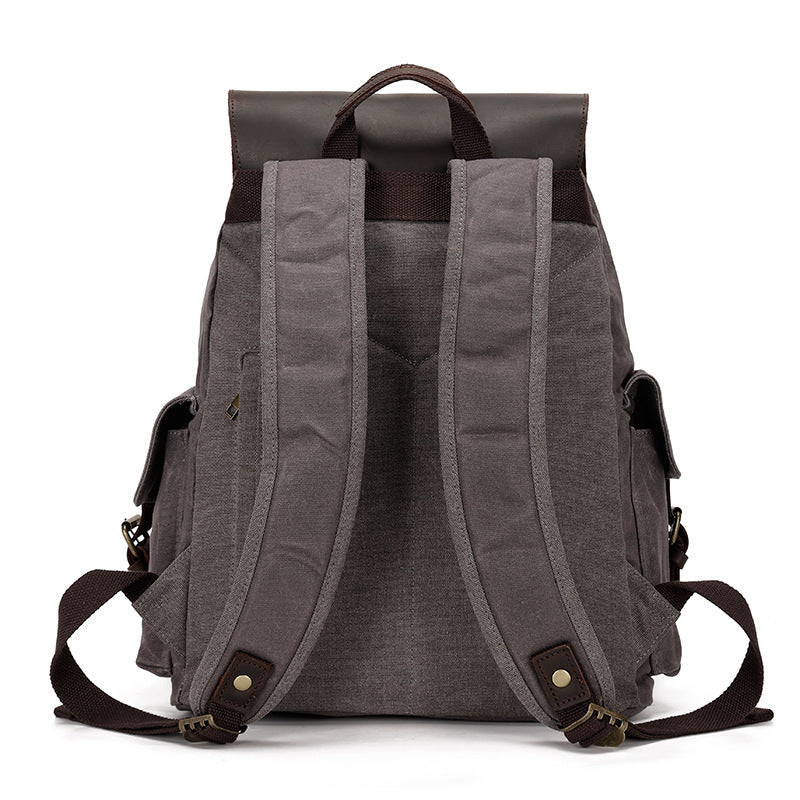 Leather Canvas Trend Computer Waterproof Oil Backpacks