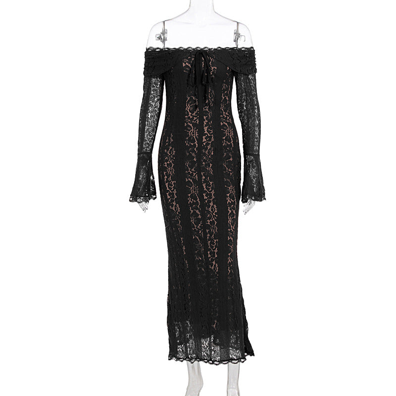 Autumn French Style Temperament Lace Long Dresses