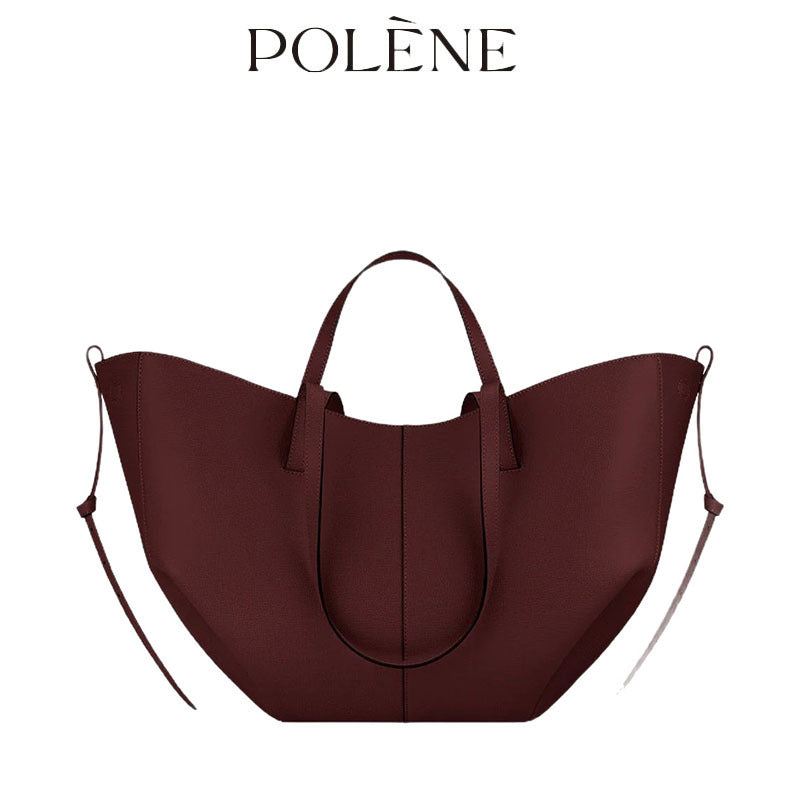 Women's Style Cowhide Large Capacity Totes Pleated Shoulder Bags