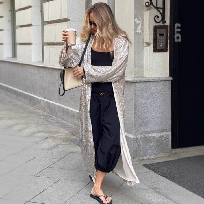 Loose Fashionable Sier Temperament Pure Desire Coats