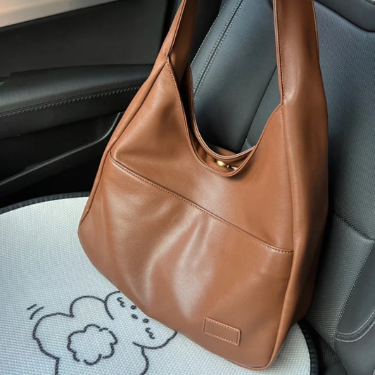 Vintage Brown Lightweight Wide Strap Underarm Tote Bags