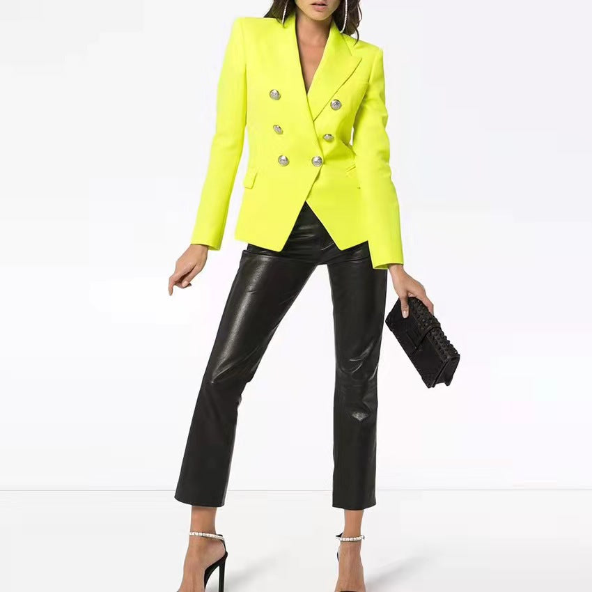 Women's Breasted Solid Color Slim Fit Slimming Blazers