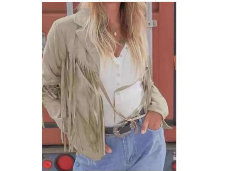 Women's Autumn Slim Long Sleeve Tassel For Coats