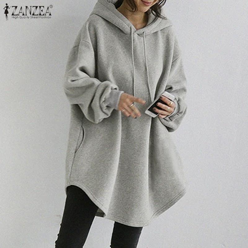 Casual Long Sleeve Pocket Hooded Drawstring Women's Sweater, Sweater