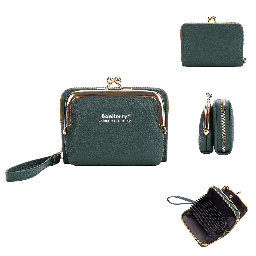 Women's Portable Zipper Expanding Mini Mouth Ladies Wallets