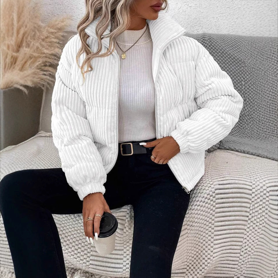 Women's Stylish Corduroy Cotton Thickened Large Coats