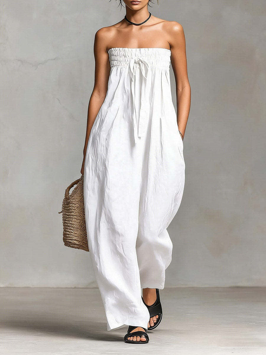 Cool Women's Spring Tube Smocking Strapless Tops