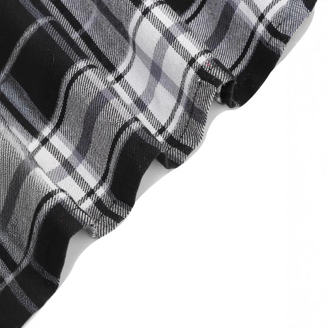 Women's Plaid Long-sleeved Dress Retro Style Fashion Dresses