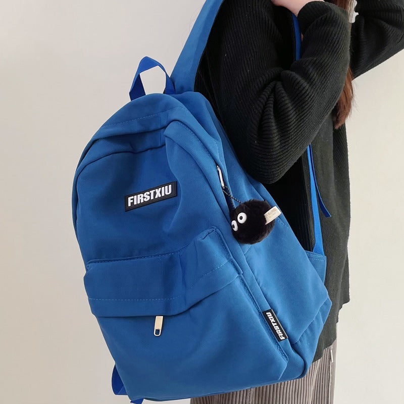Women's Junior High College Solid Color Minimalist Backpacks