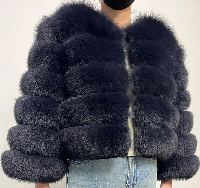Fur Imitation Fox Stitching Winter Thickened Coats