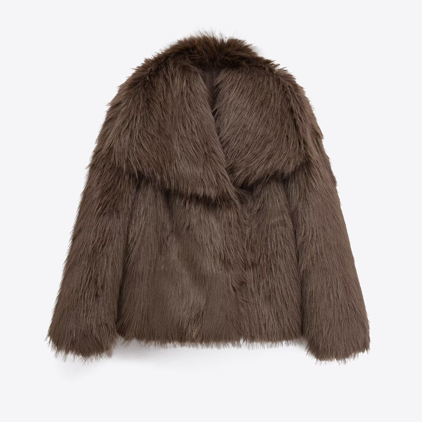 Women's Fashion Casual Polo Collar Lamb Wool Coats