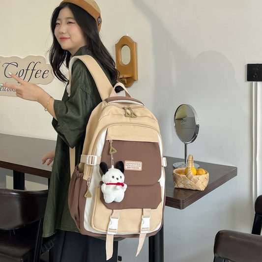 Junior High College Versatile Contrast Color Backpacks