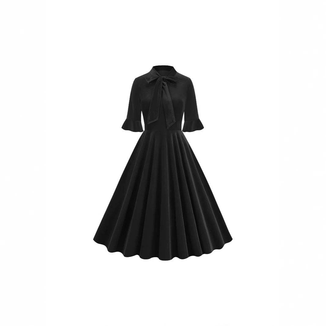 Clothes Dress Sleeve Bow Elegant Retro Shorts