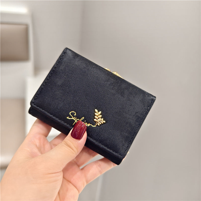 Women's Style Veet Fresh Flower Clip Mini Ladies Wallets