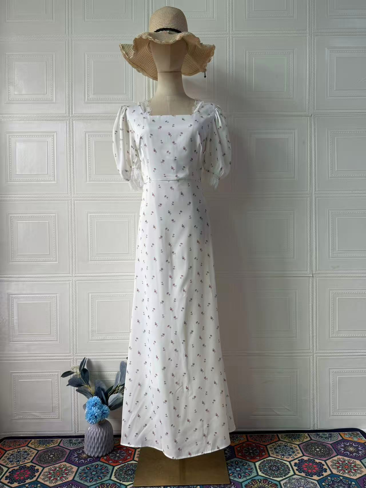 Women's Tied Satin Printed Gentle Fairy Lady Style Dresses