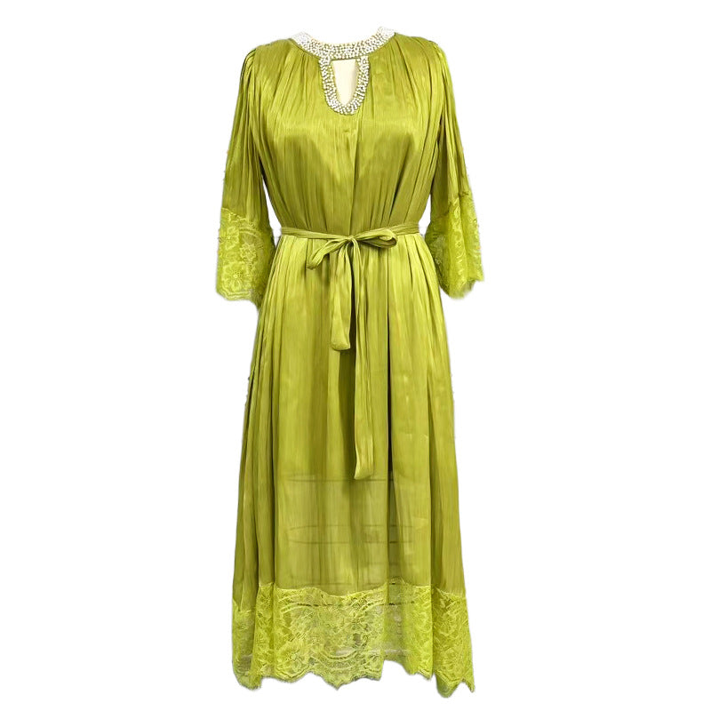 Women's Large Pleated Dress High-grade Lace Summer Dresses