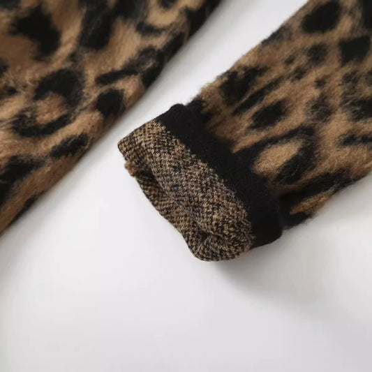 Women's Autumn Wear Vintage Leopard Print Casual Knitwear