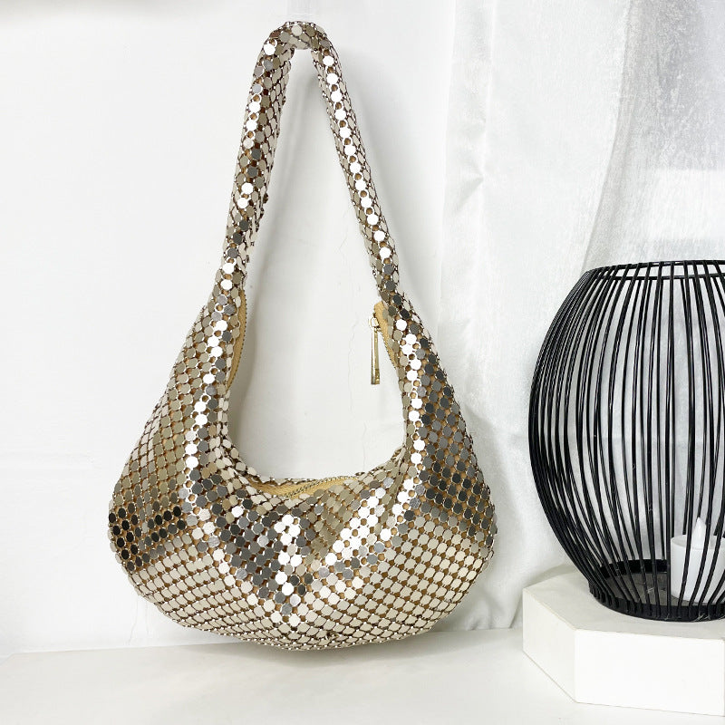 Mesh Underarm High-grade Metal Sier Sheet Evening Bags