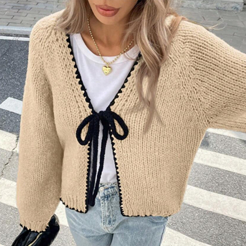Women's Knitted Solid Color Loose Long Sleeves Knitwear