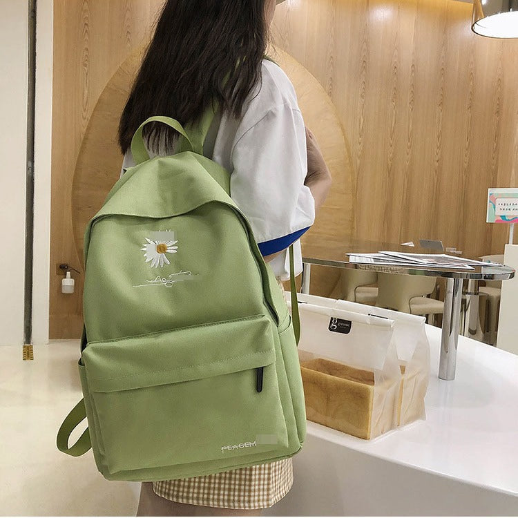 Cloth Korean Style Little Daisy Versatile Middle School Students' Schoolbags