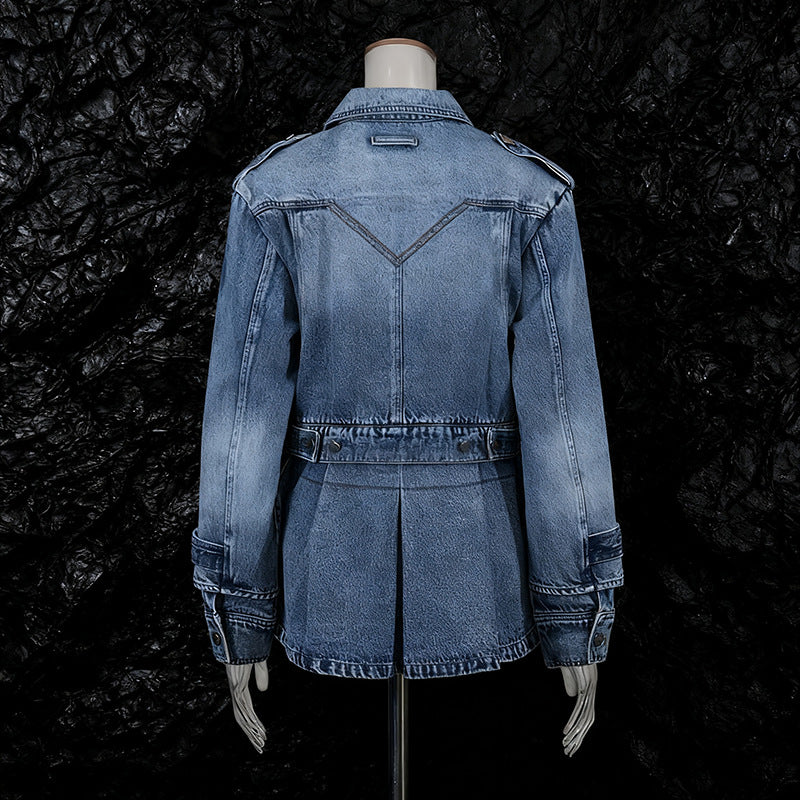 Women's Street Style Fashion Ruffles Single-breasted Lapel Three-dimensional Jackets
