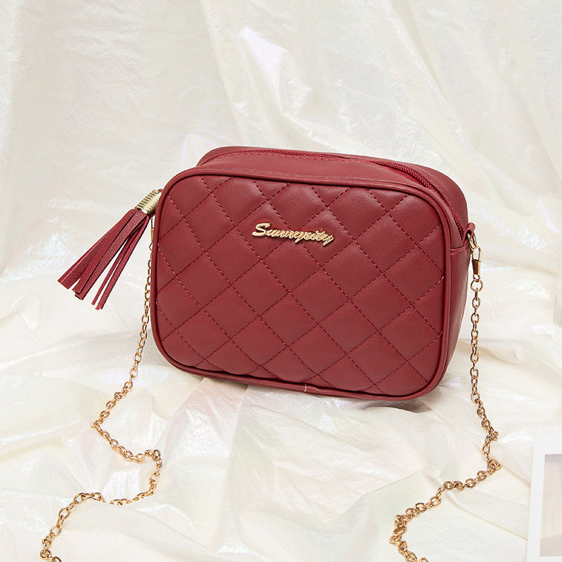 Women's For Fashion Sweet Embroidered Rhombus Simple Shoulder Bags