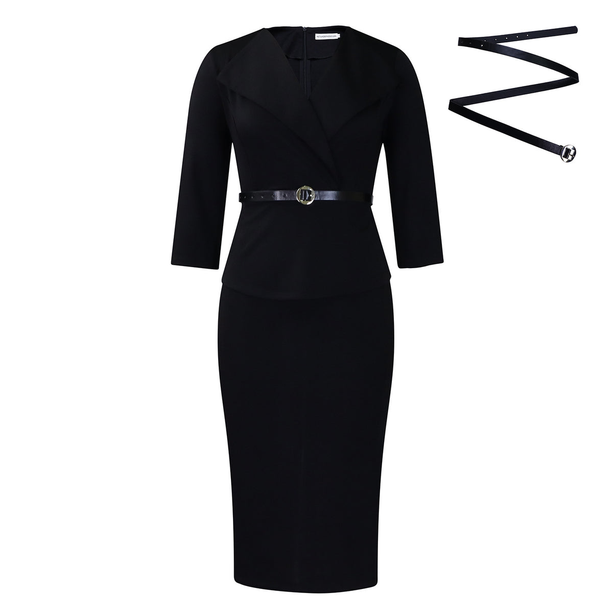 Fashion Large Lapel Waist Ol Elegant Sheath Dress