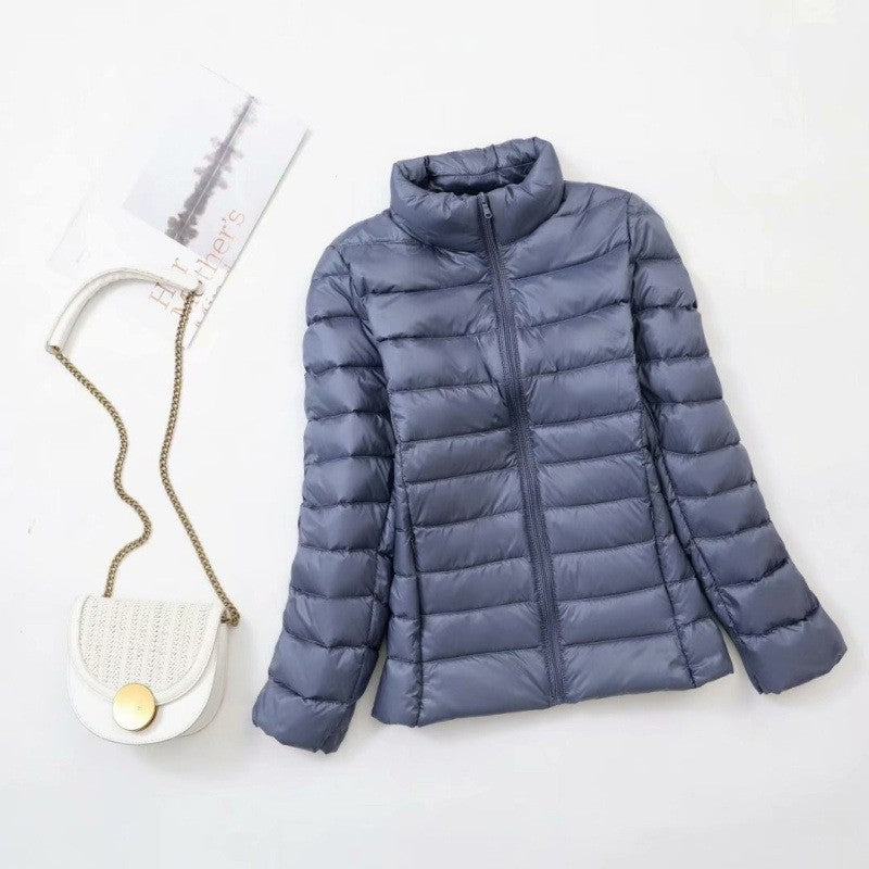 Women's Style Lightweight Down Standing Collar Basic Jackets