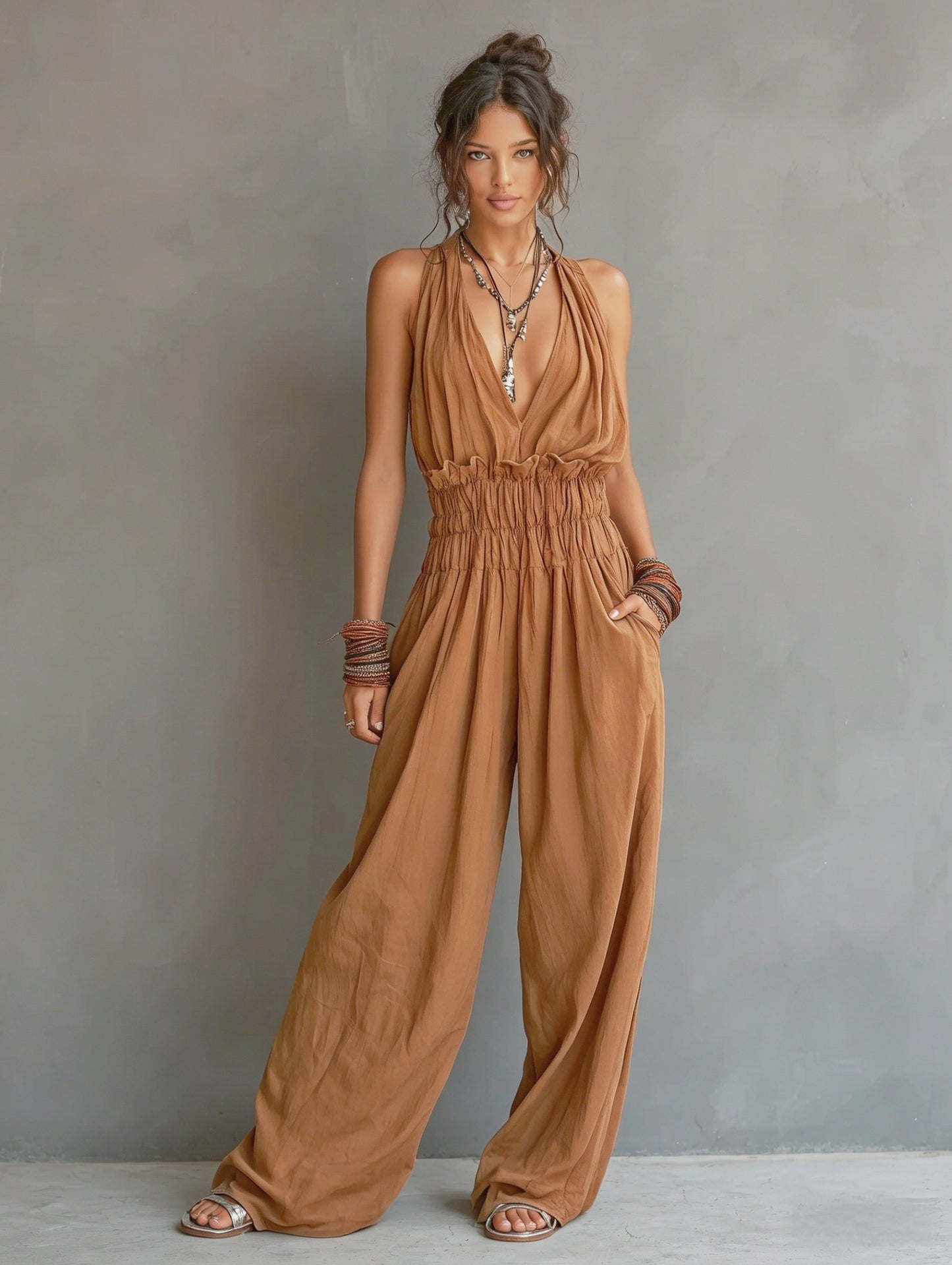 Women's Summer French Beach Vacation Afternoon Tea Women's Jumpsuit/clothing