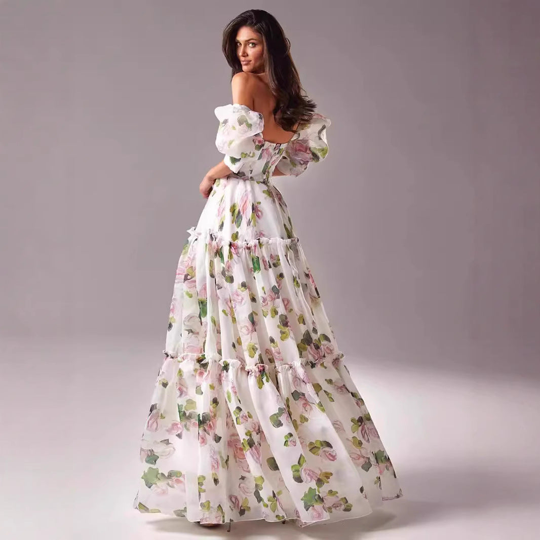 Women's Fashion Organza Fairy Long Elegant Dress Dresses