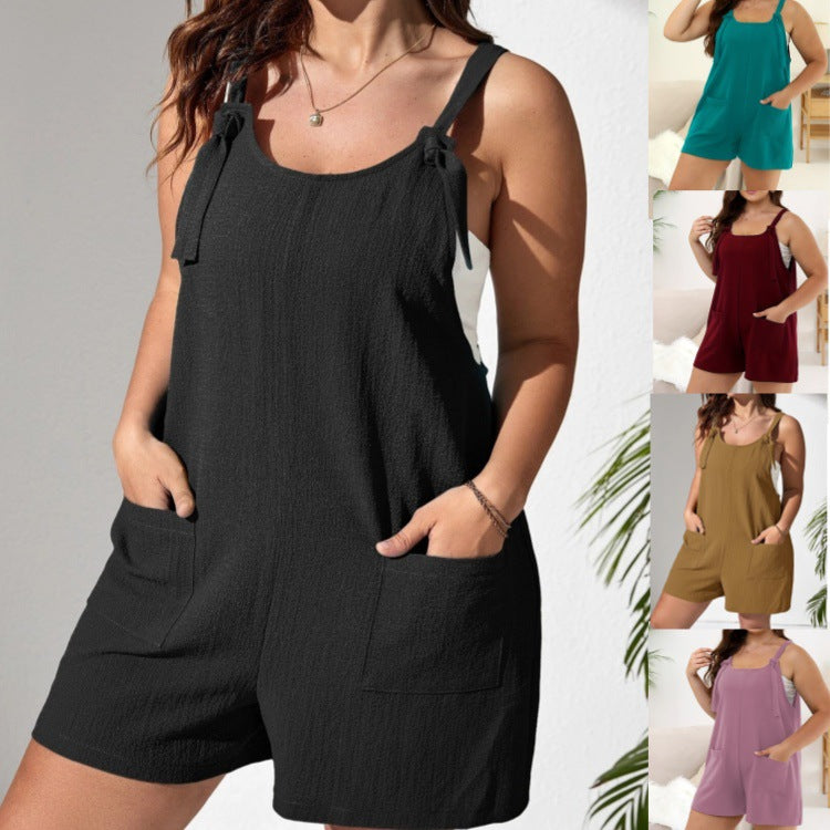 Women's Summer Large Casual Camisole Pocket For Women's Jumpsuit/clothing