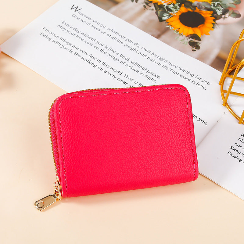 Women's Zipper Multiple Slots Bank Certificate Large Card Holder