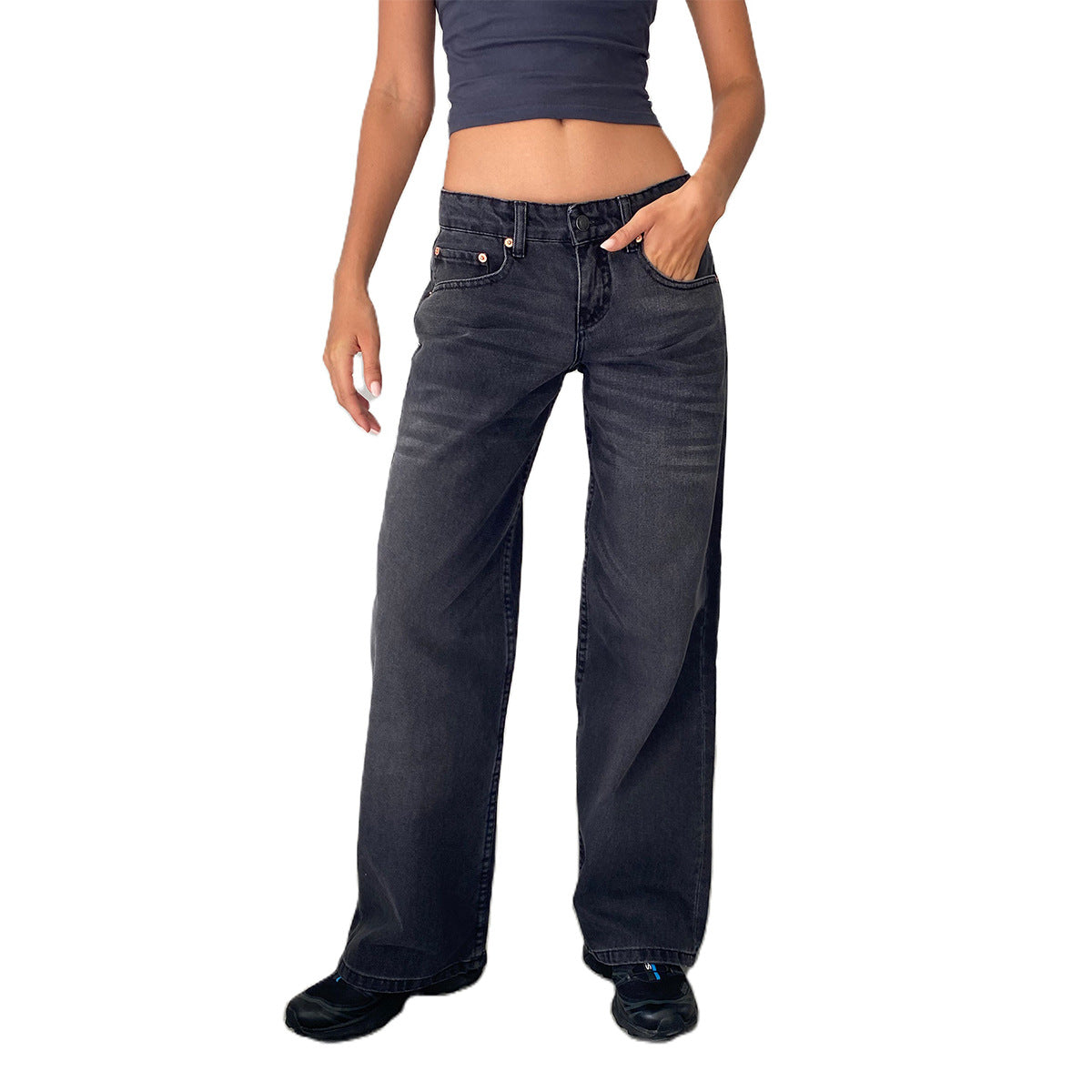 Women's High Quality Straight Slightly Flared Denim Jeans