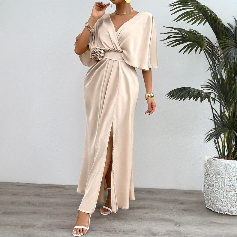 Women's Elegant Pure Batwing Sleeve Dress Dresses