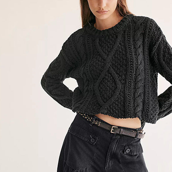 Women's Twist Twisted Rope Loose Pullover Sweaters