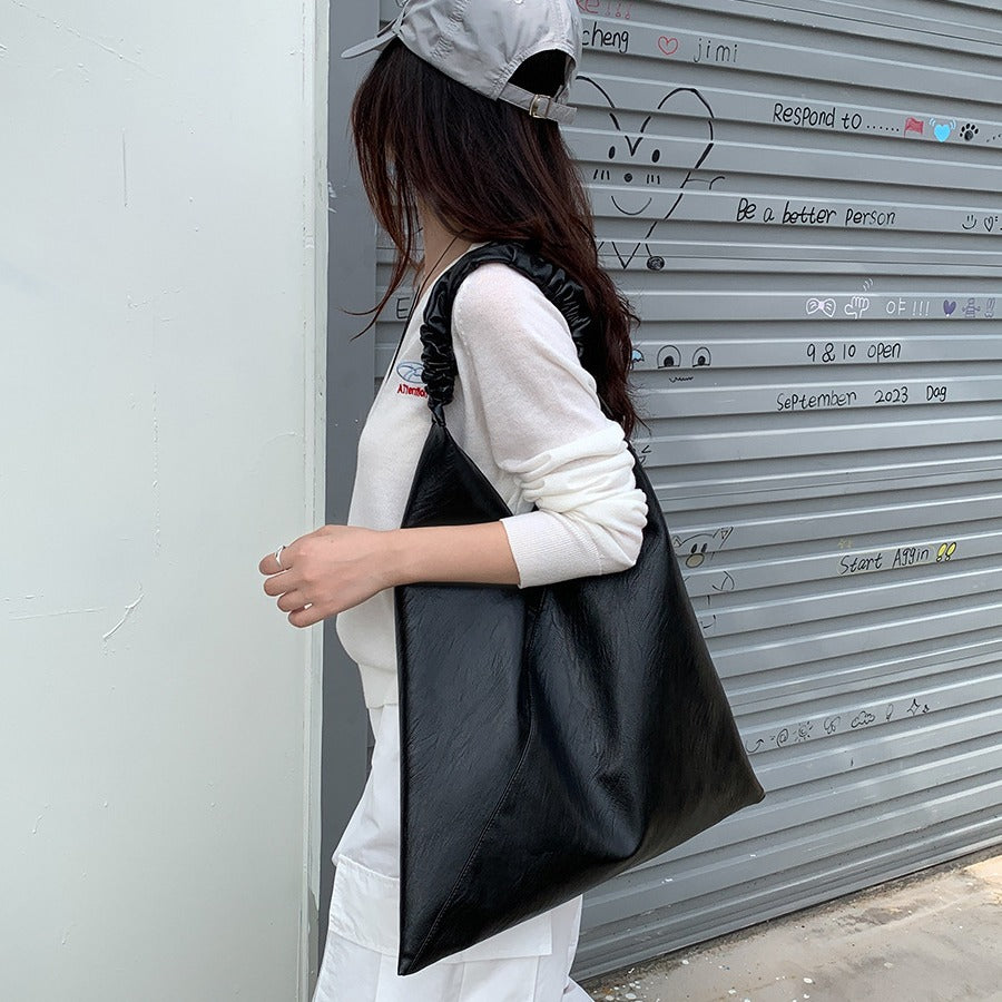 Minimalist High-grade Large Pleated Design Versatile Shoulder Bags