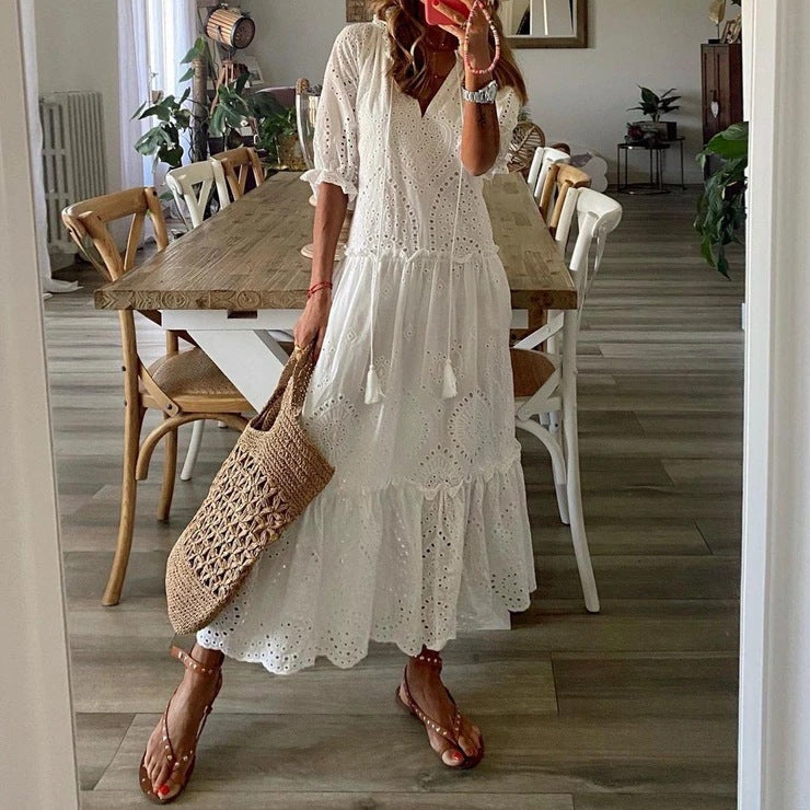 Women's Leisure Sweet Printed Tassel Sleeve Midi Shorts