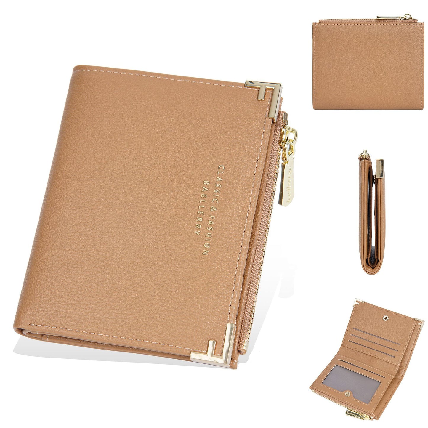 Women's Attractive Short Multiple Slots Zipper Ladies Wallets