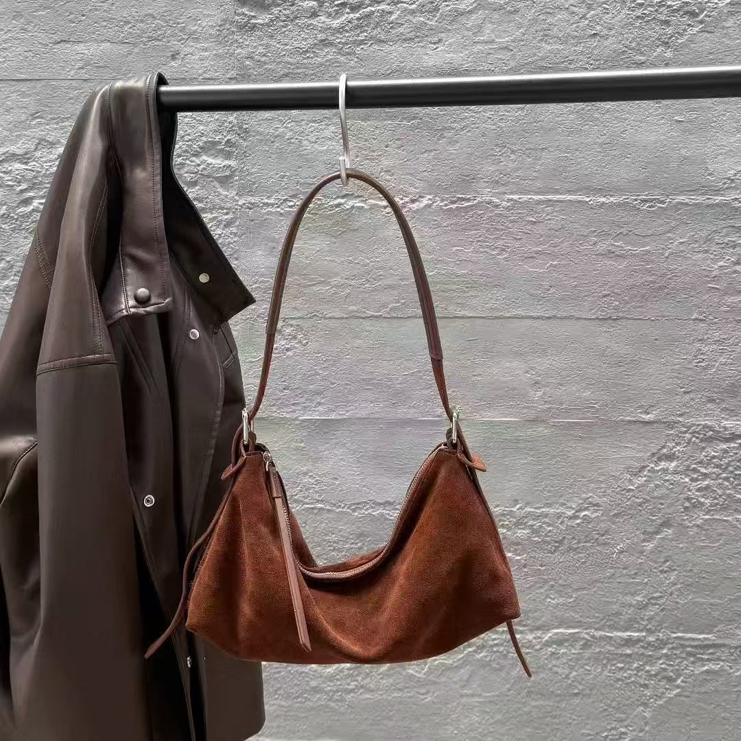 Women's Matte Leather Underarm Dumpling Simple Retro Armpit Bags