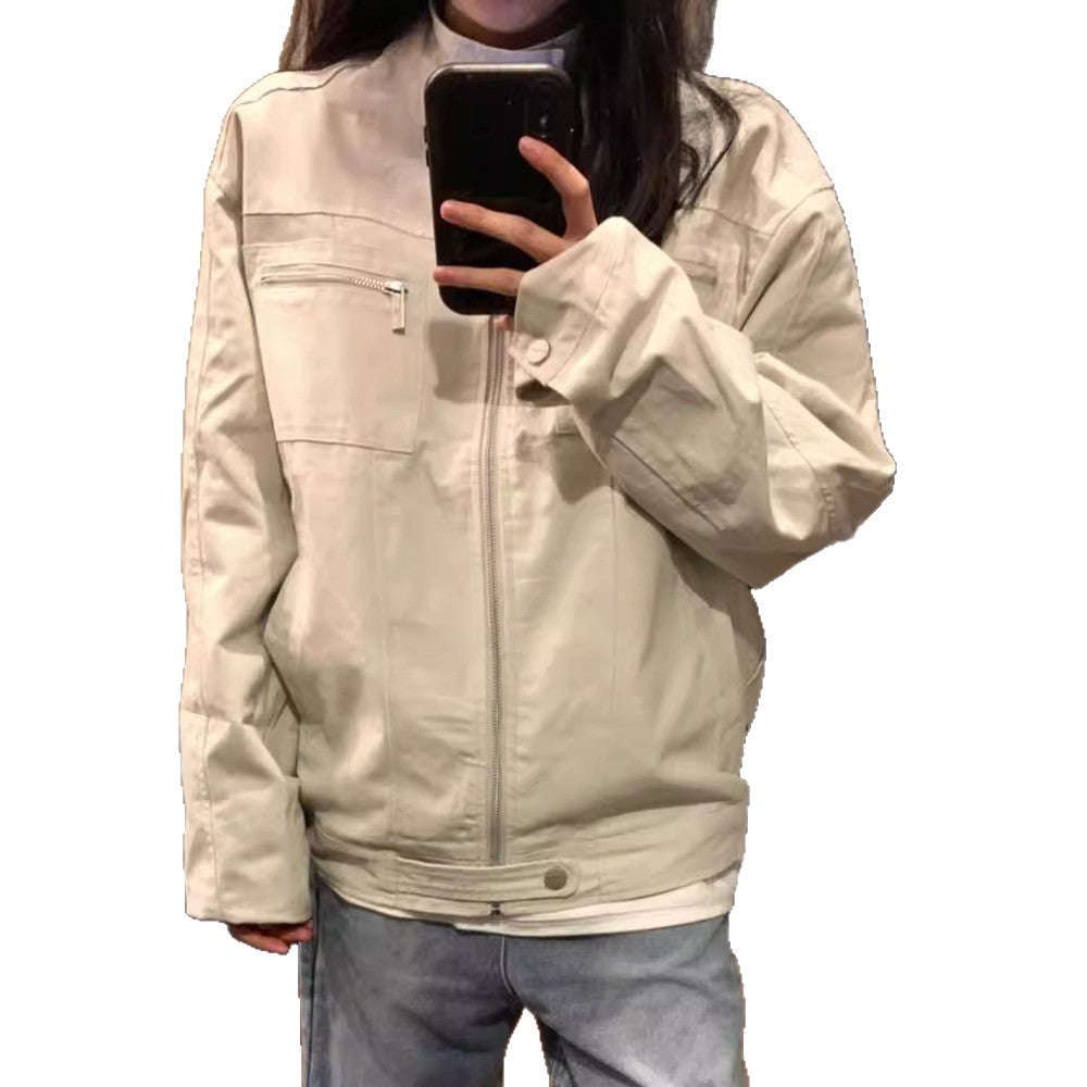 Women's American Stand Collar Open Spring Retro Coats