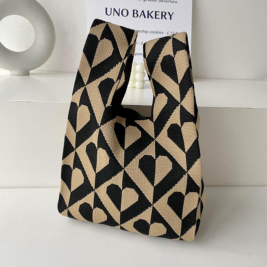 Knitted Gift Hand Birthday Office Simple Tote Bags
