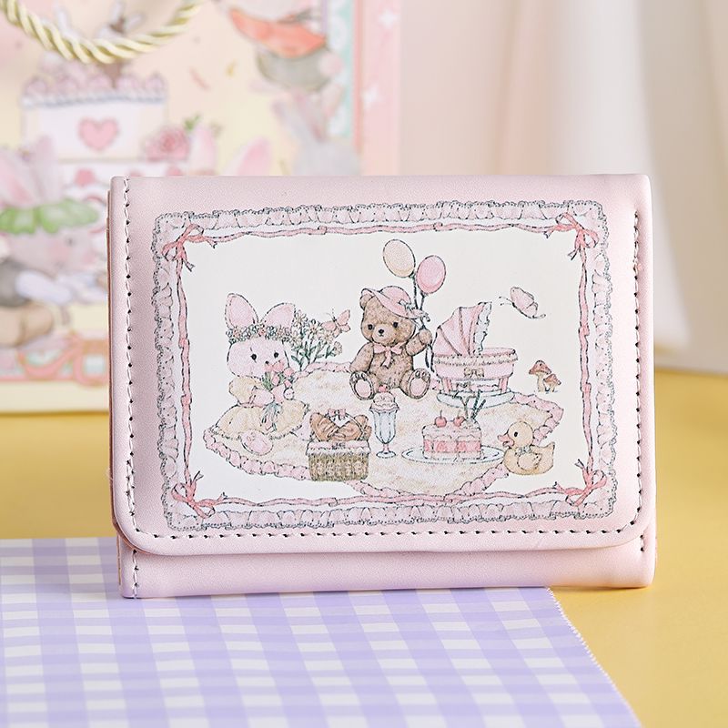 Spring Picnic Series Rabbits Bears Cute Ladies Wallets